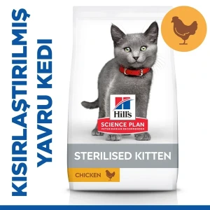 Hills Sterilised Kitten Tavuklu Kısırlaştırılmış Yavru Kedi Maması 3kg