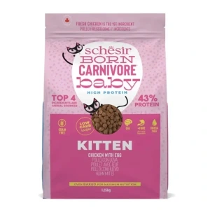 Schesir Born Carnivore Baby Tavuklu Ve Yumurtalı Yavru Kedi Maması 1.25kg