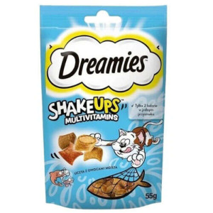 Dreamies Shake Ups Multivitamins Ton Balığı Somon ve Karidesli Kedi Ödülü 55 Gr