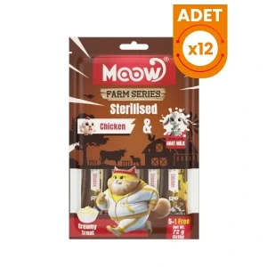 Moow Tavuklu ve Keçi Sütlü Kısırlaştırılmış Sıvı Kedi Ödül Maması