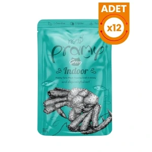 Pramy Indoor Sos İçinde Yengeçli ve Ton Balıklı Pouch Yetişkin Konserve Kedi Maması