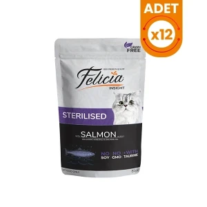 Felicia Tahılsız Somonlu Pouch Kısırlaştırılmış Konserve Kedi Maması