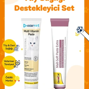 Gimcat Malt Soft Extra 100 Gr + OneVet Multivitamin Paste 100 Gr Kedi Malt Macunu