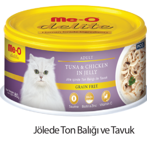 Me-O Delite Tahılsız Ton Balık ve Tavuklu 80 gr Yetişkin Kedi Konservesi