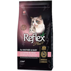 ​Reflex Plus Mother ​​&​​ Baby Kuzu Etli ve Pirinçli Kedi Maması 1,5 kg